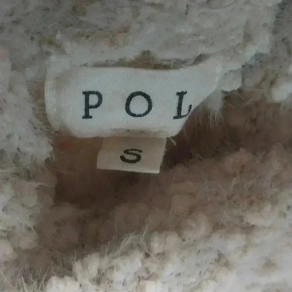 POL Boucle Popcorn Chunky Knit Oversized Sweater Cowl Neck Cream Women's Size S - Picture 7 of 9